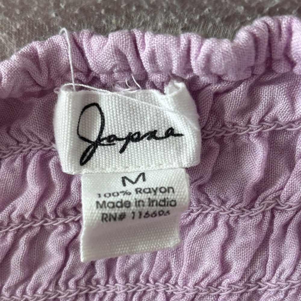Japna Lavender Smocked Blouse with Ruffled Sleeves - Picture 3 of 3